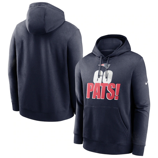 Men's New England Patriots Navy Fan Gear Local Club Pullover Hoodie Men's New England Patriots Navy Fan Gear Local Club Pullover Hoodie